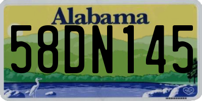 AL license plate 58DN145