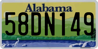 AL license plate 58DN149