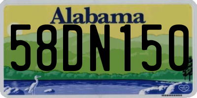 AL license plate 58DN150