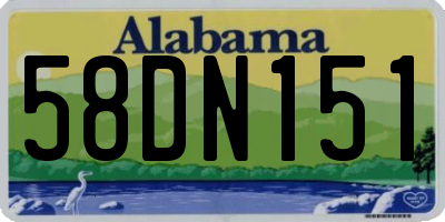 AL license plate 58DN151