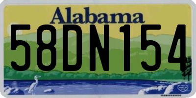 AL license plate 58DN154