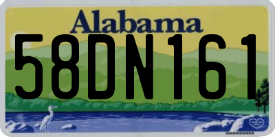 AL license plate 58DN161