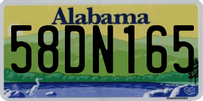 AL license plate 58DN165
