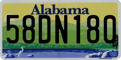 AL license plate 58DN180