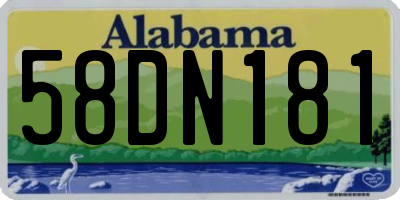 AL license plate 58DN181