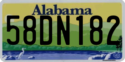 AL license plate 58DN182