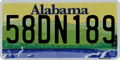 AL license plate 58DN189