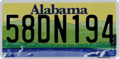 AL license plate 58DN194