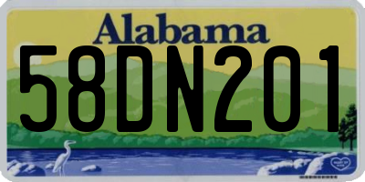 AL license plate 58DN201