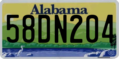 AL license plate 58DN204
