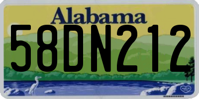 AL license plate 58DN212