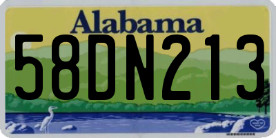 AL license plate 58DN213