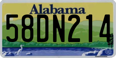 AL license plate 58DN214