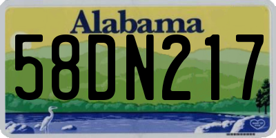 AL license plate 58DN217