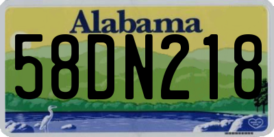 AL license plate 58DN218