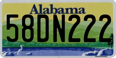 AL license plate 58DN222