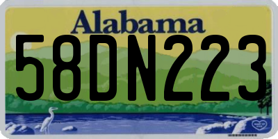 AL license plate 58DN223