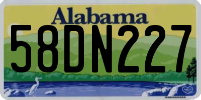 AL license plate 58DN227