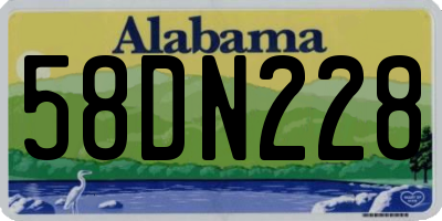 AL license plate 58DN228