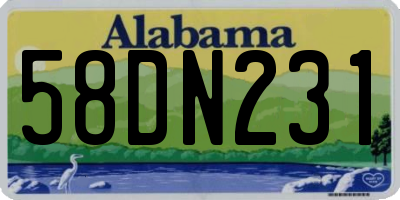 AL license plate 58DN231