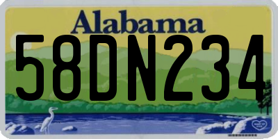 AL license plate 58DN234