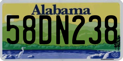 AL license plate 58DN238
