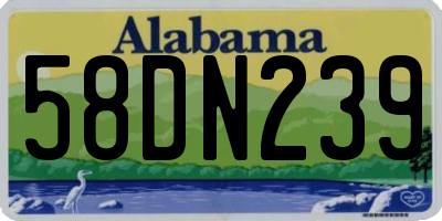 AL license plate 58DN239