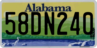 AL license plate 58DN240