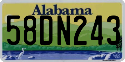 AL license plate 58DN243