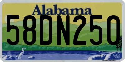 AL license plate 58DN250