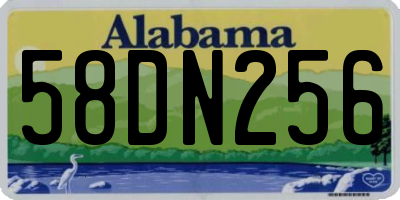 AL license plate 58DN256