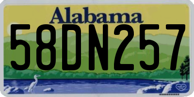 AL license plate 58DN257