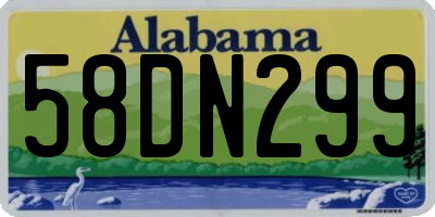 AL license plate 58DN299