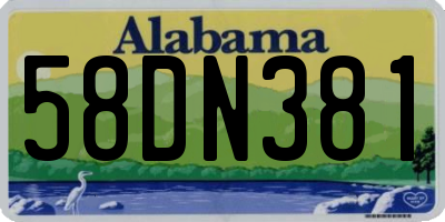 AL license plate 58DN381