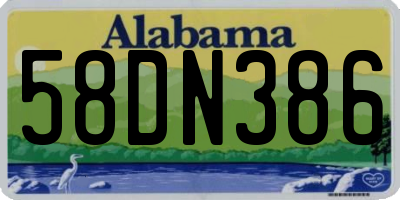 AL license plate 58DN386