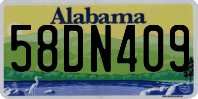 AL license plate 58DN409