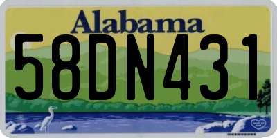 AL license plate 58DN431