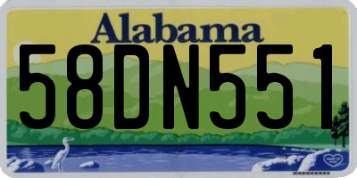 AL license plate 58DN551