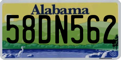 AL license plate 58DN562