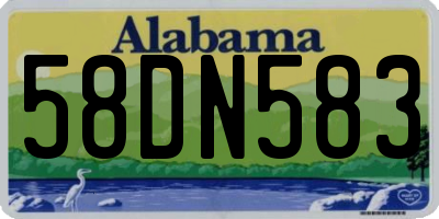 AL license plate 58DN583