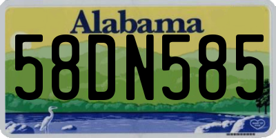 AL license plate 58DN585