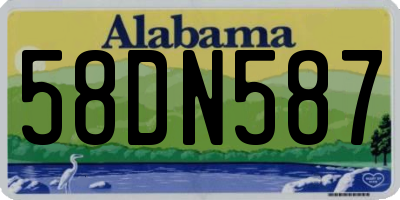 AL license plate 58DN587
