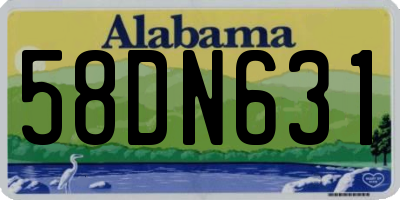 AL license plate 58DN631