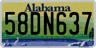 AL license plate 58DN637