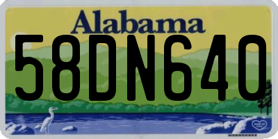 AL license plate 58DN640