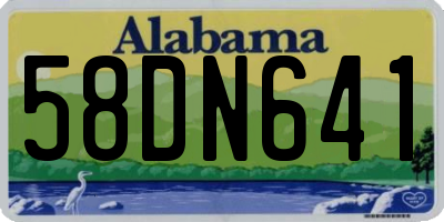 AL license plate 58DN641
