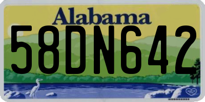 AL license plate 58DN642