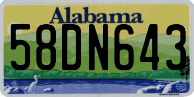 AL license plate 58DN643