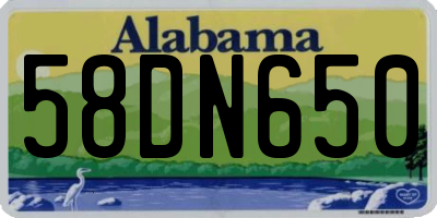 AL license plate 58DN650