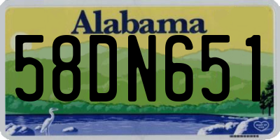 AL license plate 58DN651